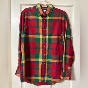Vintage Sears Roebuck Single Stitch Tailoring Rainbow Plaid Button Down Large